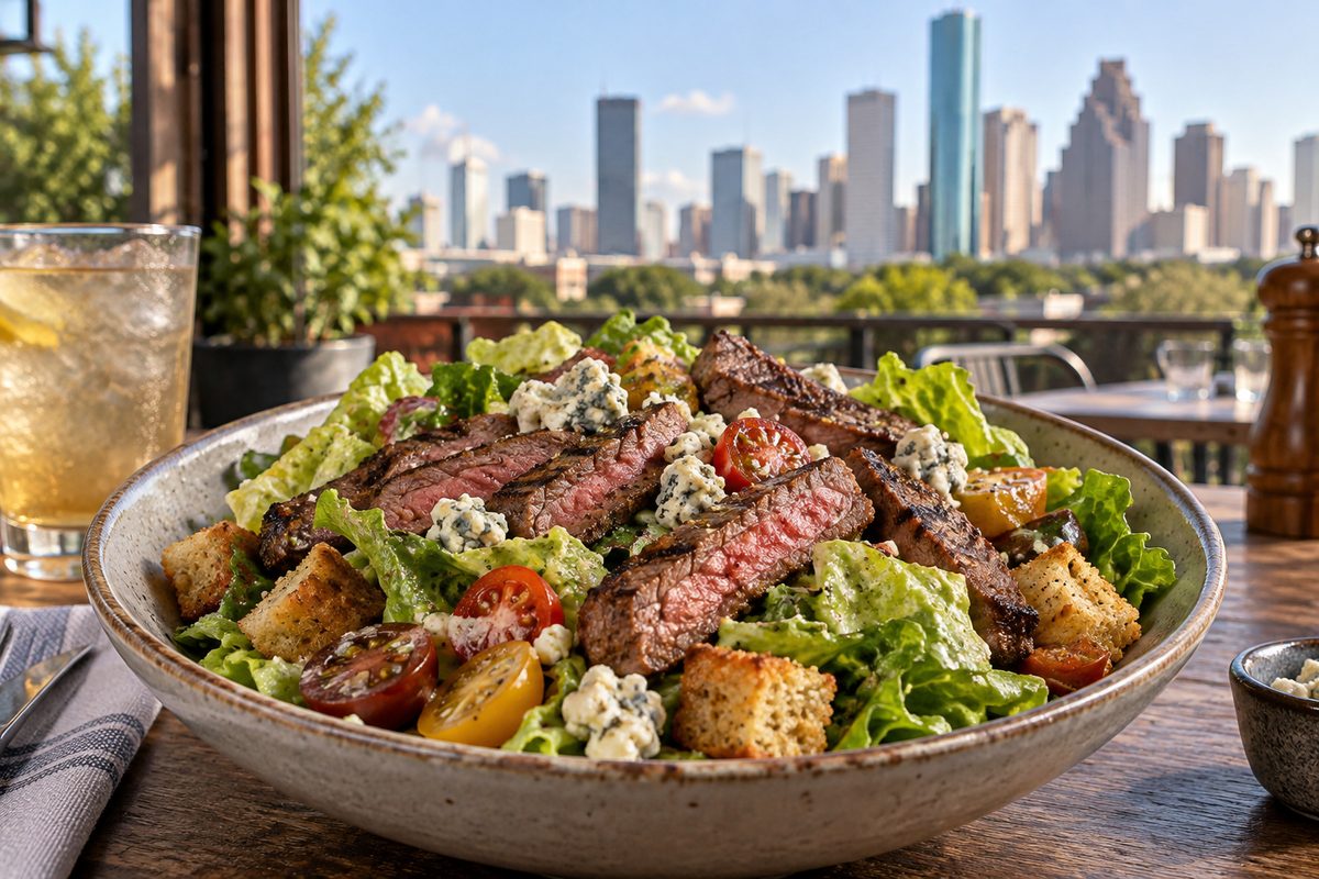 Tavern chopped steak salad with grilled beef and blue cheese